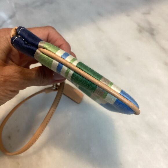 Coach Wristlet Bag Purse  Y2K Blue and Green Striped Clutch Wallet Pouch - Picture 8 of 13